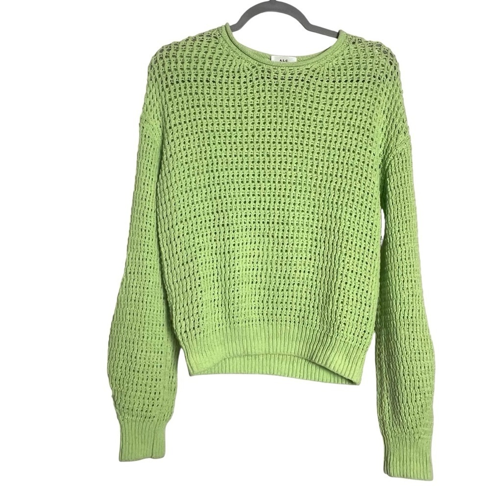 A.L.C. Laney Open Knit Crochet Balloon Sleeve Pullover Sweater — XS - Picture 3 of 11